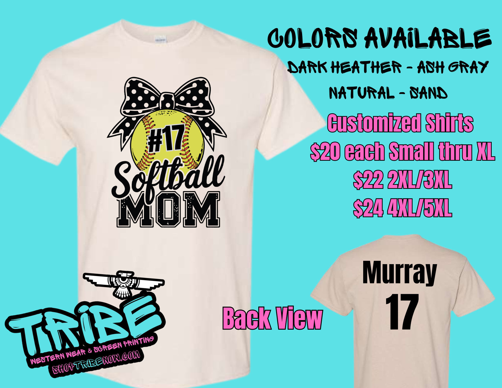Softball mom  - Your Choice Name & #