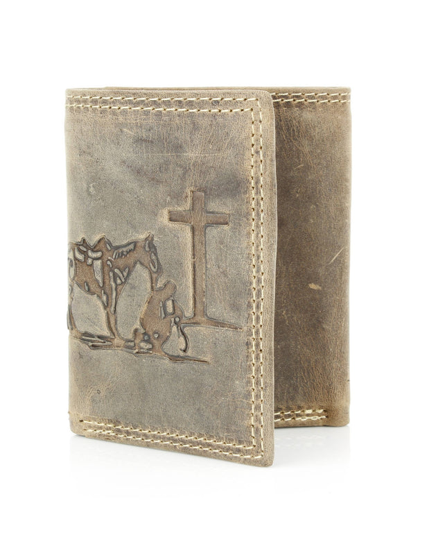 Men’s Tri-Fold Wallet with Cowboy Emboss ABMWVT 04
