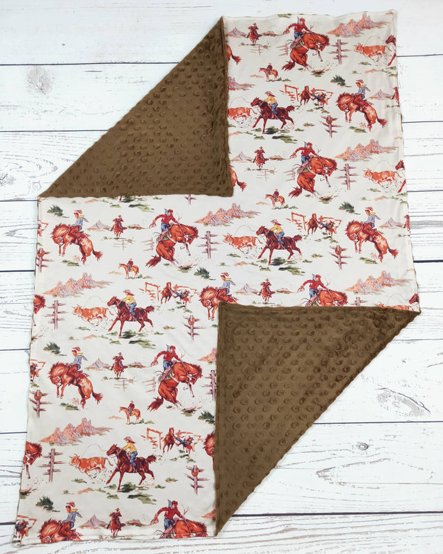 Baby Brown Minky Rodeo Western Blankets
