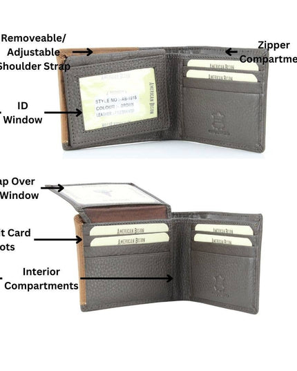 Mixed Media Bifold Rodeo Wallet with Medallion AB1915