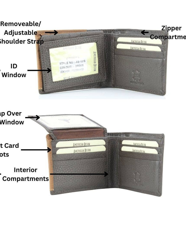 Mixed Media Bifold Rodeo Wallet with Medallion AB1915