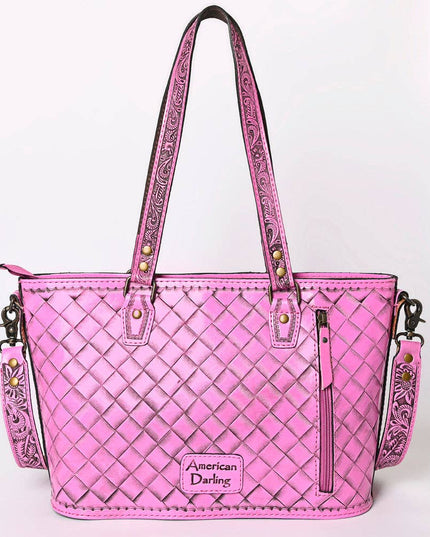 ADBG1141B Tote Hand Tooled Genuine Western Leather Women Bag