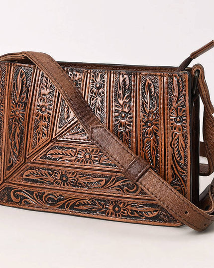 1609 Crossbody Hand Tooled Genuine Western Leather Women Bag