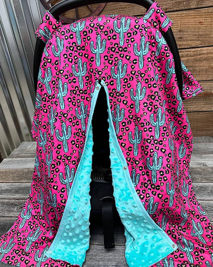 CACTUS PRINTED ON FUSCHIA CAR SEAT COVER. ZYTG25153026 M