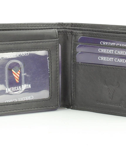 Oil Pull Up Embossed Steer Bifold Wallet ABB 006