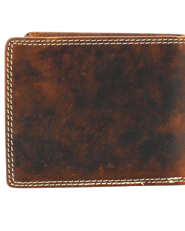 Oil Pull Up Embossed Steer Bifold Wallet ABB 006