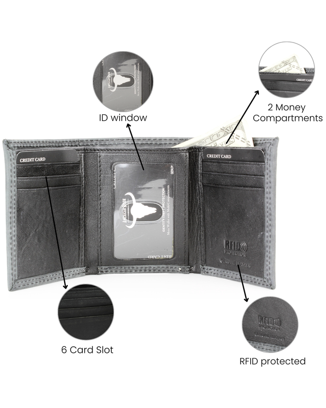 Men’s Tri-Fold Wallet with Cowboy Emboss ABMWVT 04