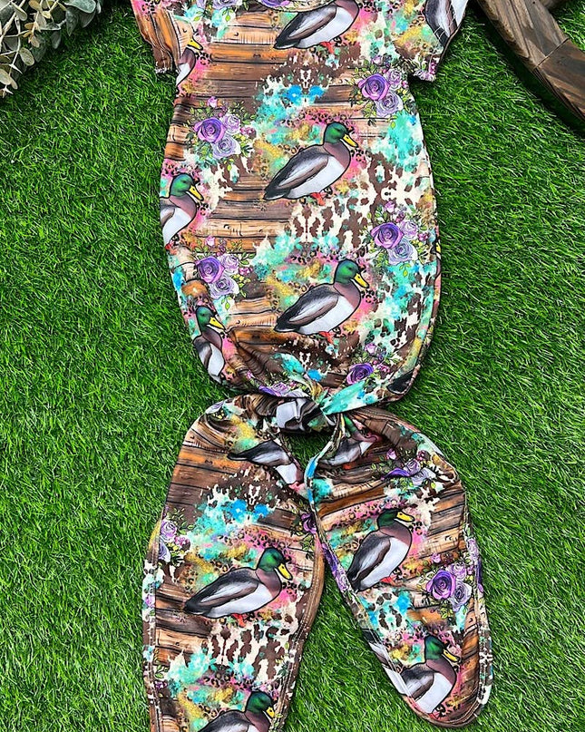 DUCK PRINTED BABY GOWN. TT-20424