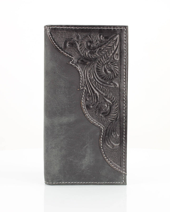 Oil Pull Up Tooled Leather Accent Rodeo Wallet ABW027