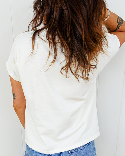 White Plus Size Leopard Bow Embroidered Patch Casual T Shirt