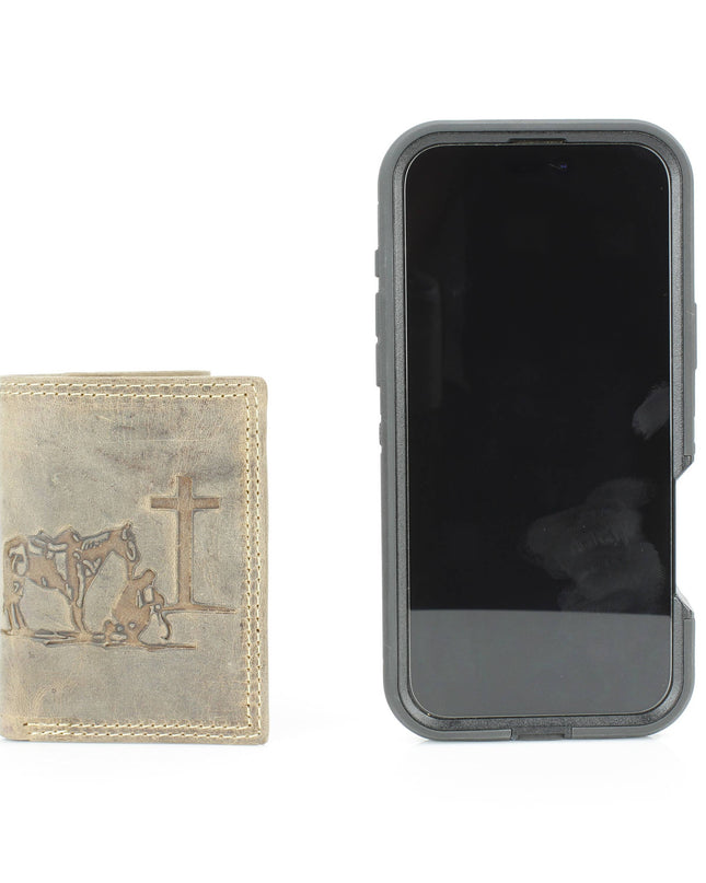 Men’s Tri-Fold Wallet with Cowboy Emboss ABMWVT 04