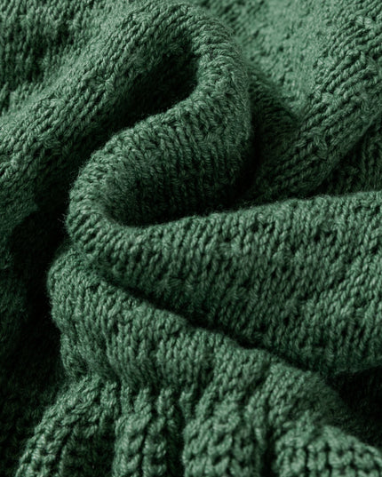 Mist Green Solid Lantern Sleeve Empire Waist Short Sweater Dress
