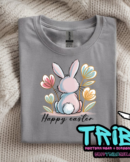 Easter - Happy Easter Bunny & Flowers