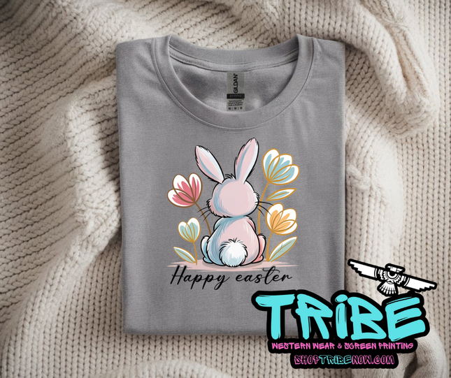 Easter - Happy Easter Bunny & Flowers