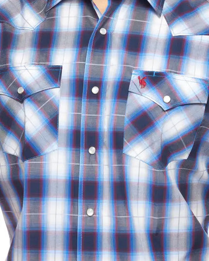 RODEO CLOTHING MEN'S PLAID SHORT SLEEVE SNAP Ps400s-Sept