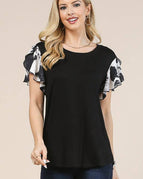 COW PRINT/BLACK / XL