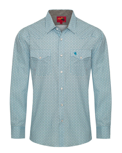 Men's Western Pearl Snap Print Shirt - PS100L-1081