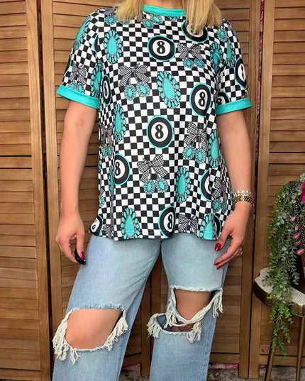 Western turquoise jewels women boutique top XCH17166