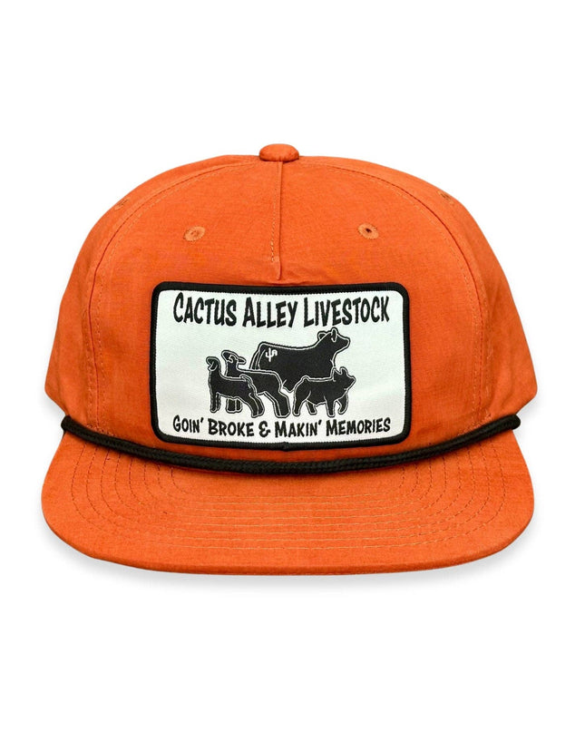 "Livestock" - CA 256 Dark Orange/ Black Rope, Snapback Cap (2025)