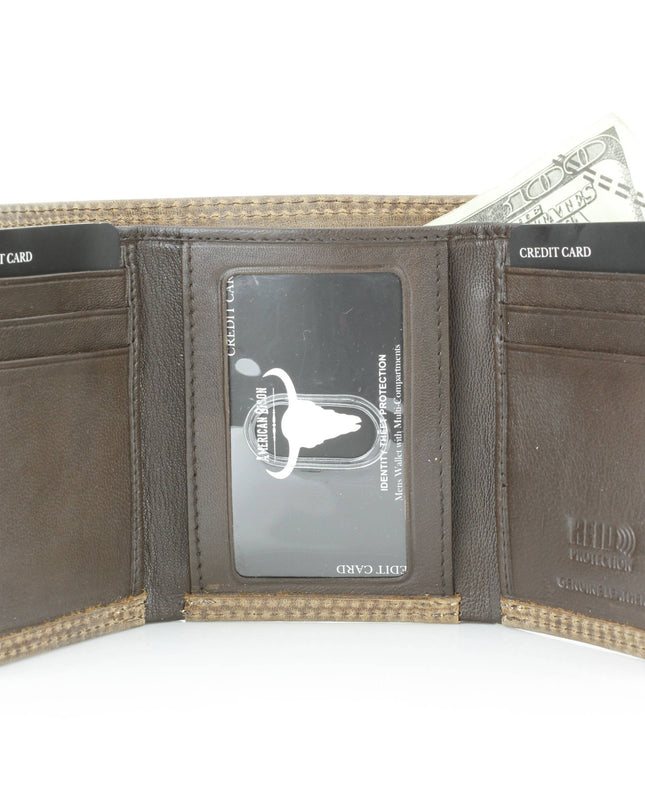 Men’s Tri-Fold Wallet with Cowboy Emboss ABMWVT 04