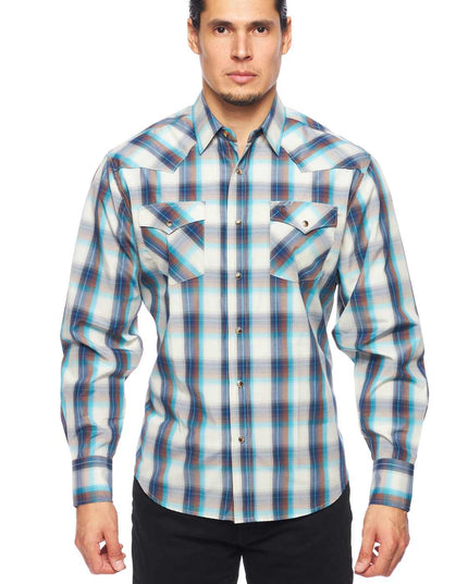 RODEO CLOTHING MEN'S PLAID LONG SLEEVE SNAP PS400l-Sept