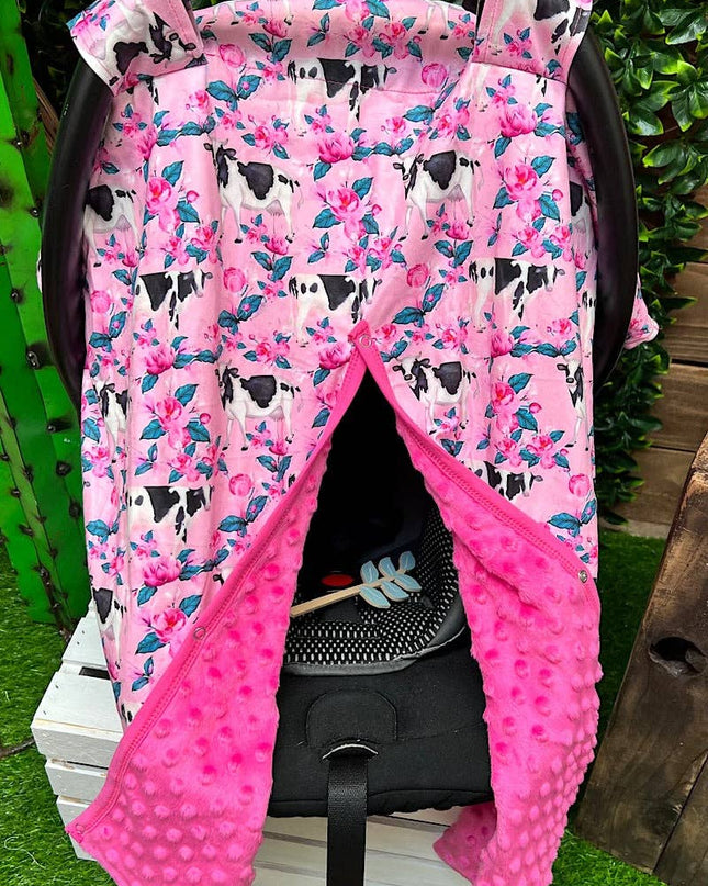 Cow/floral printed car seat cover. ZYTG25153023 M