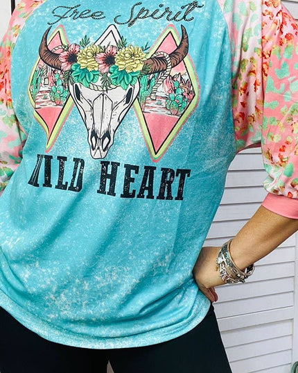 Western turquoise women's boutique top XCH15000
