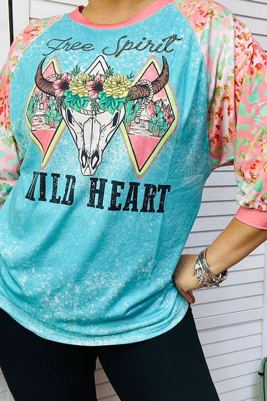 Western turquoise women's boutique top XCH15000