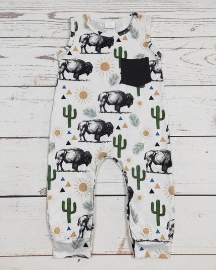 Baby Boy Western Pattern Romper