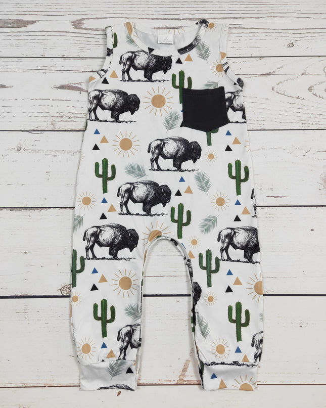 Baby Boy Western Pattern Romper