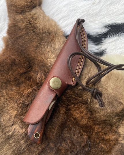 Introducing the Titan TK-060 Damascus Steel Skinner Knife with Rosewood & Stag Grip