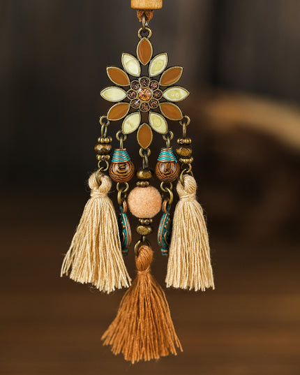 Multicolor 3pcs Bohemian Retro Tasseled Pendant Necklace