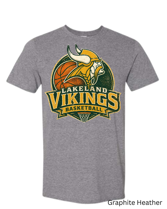 Lakeland Viking - Basketball Vintage style