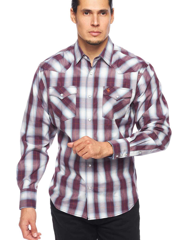 RODEO CLOTHING MEN'S PLAID LONG SLEEVE SNAP PS400l-Sept