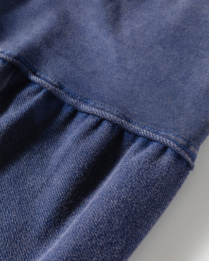 Ashleigh Blue Careys Mineral Wash Tiered Wide Leg Patchwork Drawstring Pants