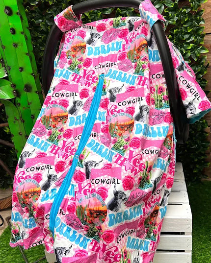 DARLIN, YEEHAW MULTI-PRINTED CAR SEAT COVER.ZYTG25153027 M