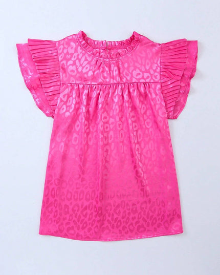 Urban print stain ruffle t-shirt top