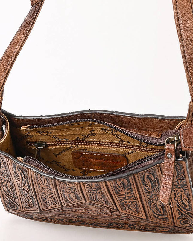 1609 Crossbody Hand Tooled Genuine Western Leather Women Bag
