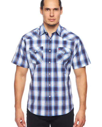 RODEO CLOTHING MEN'S PLAID SHORT SLEEVE SNAP Ps400s-Sept