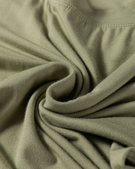 Laurel Green Solid Color Long Sleeve Fitted Top