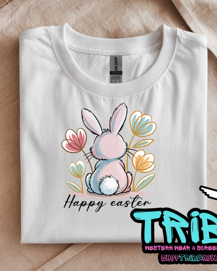 Easter - Happy Easter Bunny & Flowers