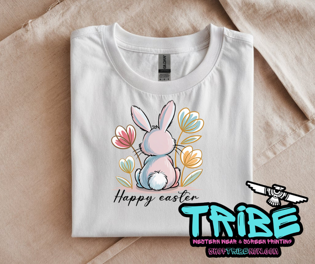 Easter - Happy Easter Bunny & Flowers