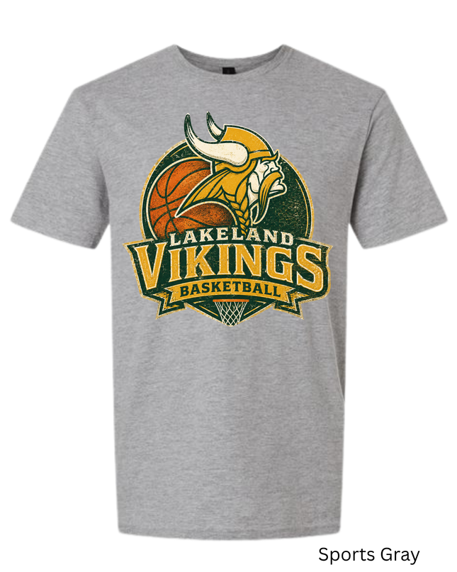 Lakeland Viking - Basketball Vintage style