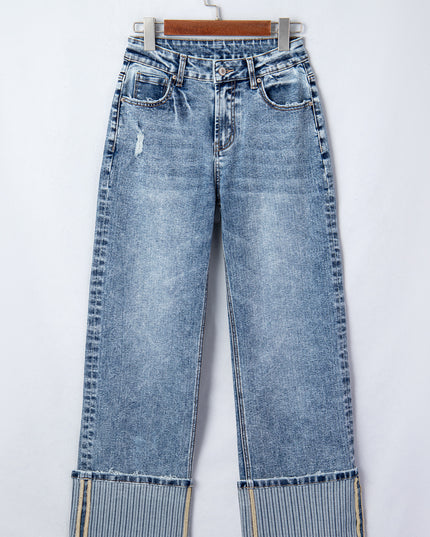 Ashleigh Blue Cuffed Straight Loose Jeans