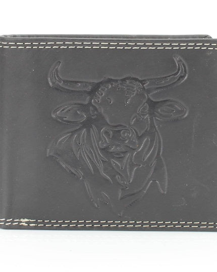 Oil Pull Up Embossed Steer Bifold Wallet ABB 006