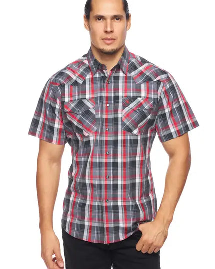 RODEO CLOTHING MEN'S PLAID SHORT SLEEVE SNAP Ps400s-Sept