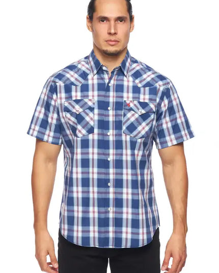 RODEO CLOTHING MEN'S PLAID SHORT SLEEVE SNAP Ps400s-Sept