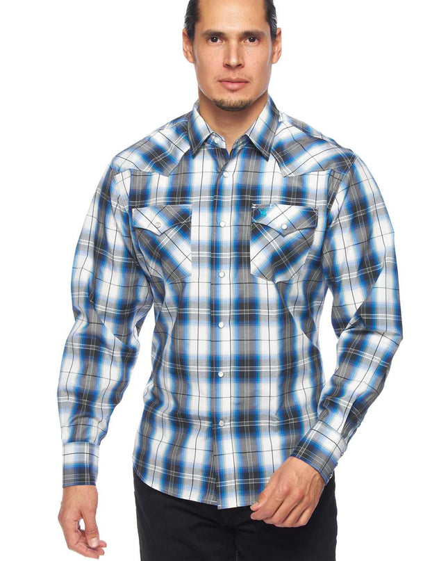 RODEO CLOTHING MEN'S PLAID LONG SLEEVE SNAP PS400l-Sept