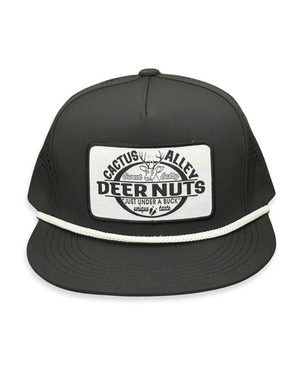 "Deer Nuts" - CA Black Laser Holes/ White Rope, Snapback Cap (2025)