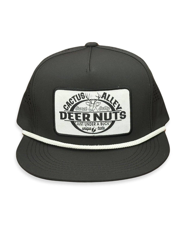 "Deer Nuts" - CA Black Laser Holes/ White Rope, Snapback Cap (2025)